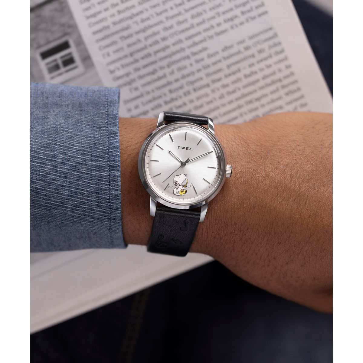 TW2W68800 Reloj Timex Marlin Snoopy de hombre correa de cuero