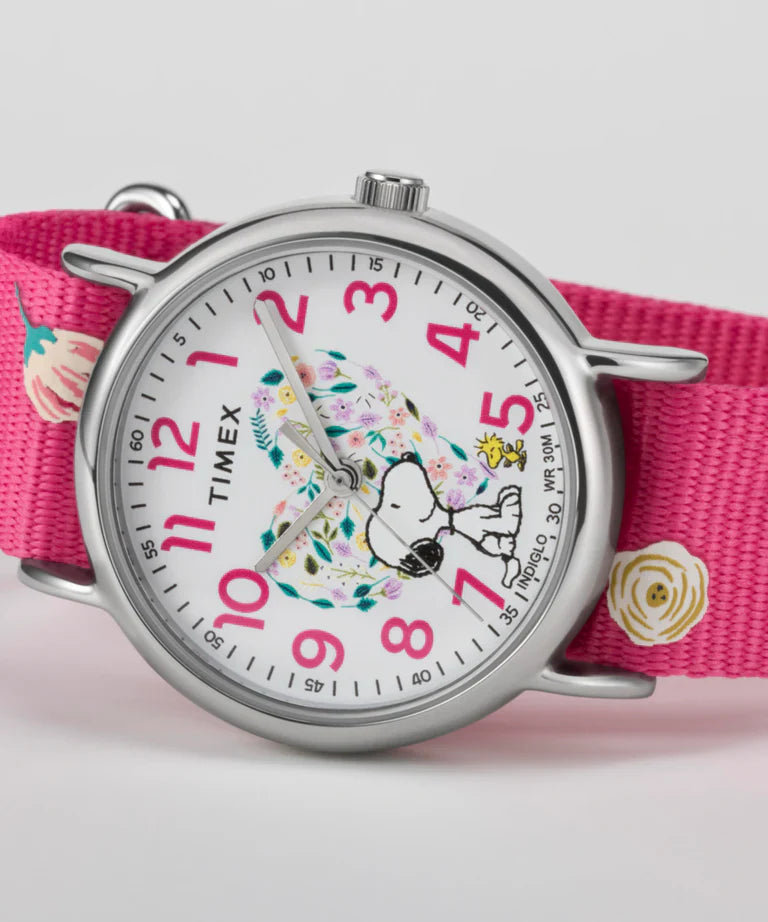 TW2W83100 Reloj Timex x Peaunuts de dama pulsera de tela 38 mm