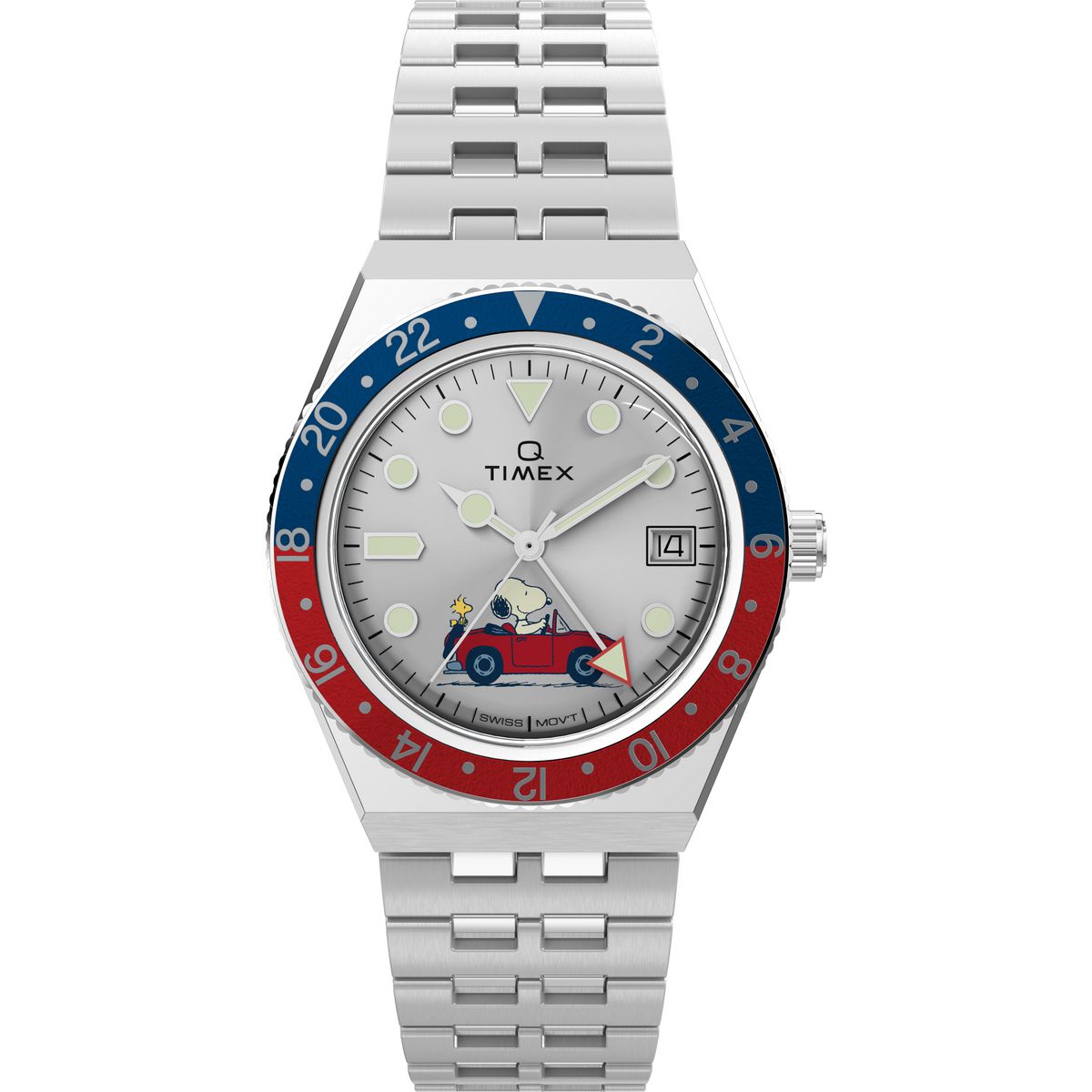 TW2W83300 Reloj Timex Q Snoopy de hombre pulsera de metal
