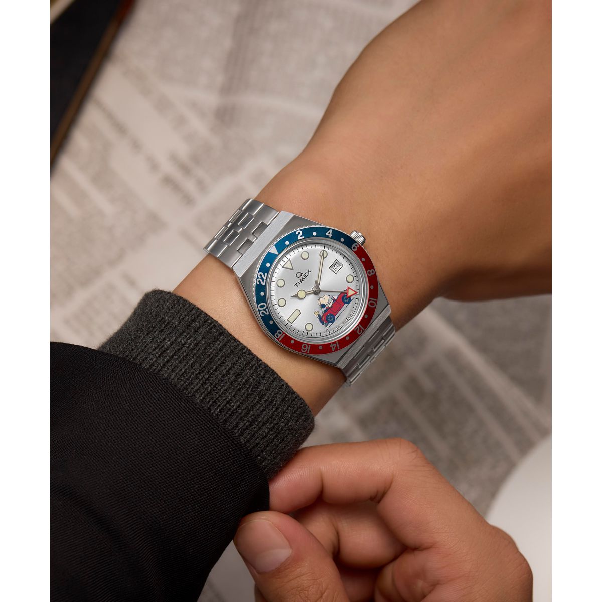 TW2W83300 Reloj Timex Q Snoopy de hombre pulsera de metal