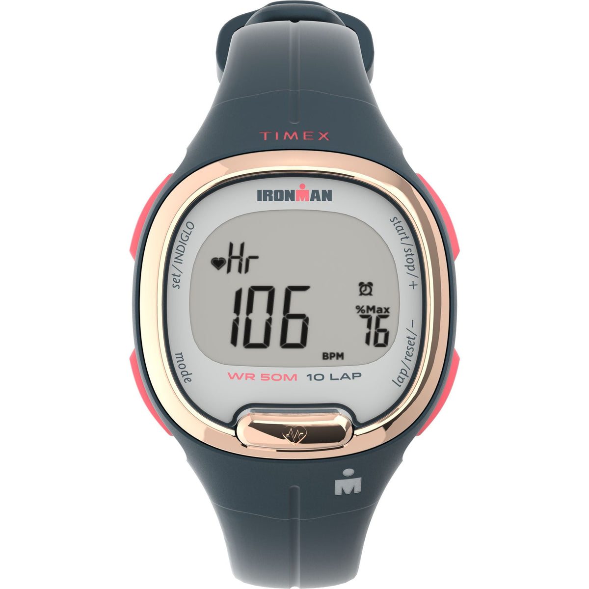 TW5M48200 Reloj Timex Ironman HeartFit de dama pulsera de resina 33 mm