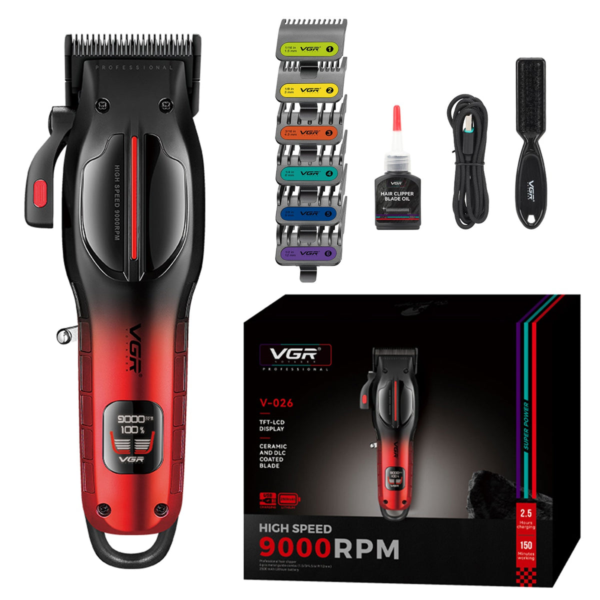 V-026 Máquina Profesional para Corte de Cabello VGR