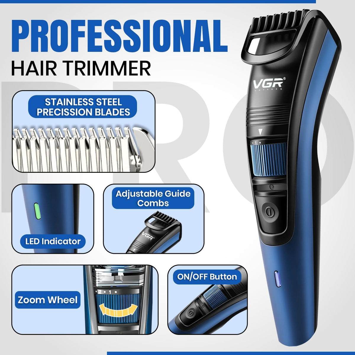 V-052 Rasuradora de cabello VGR recargable
