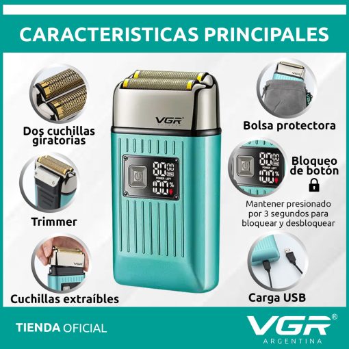 V-357 Rasuradora impermeable recargable por USB pantalla LED