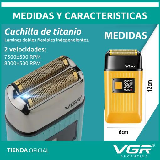 V-357 Rasuradora impermeable recargable por USB pantalla LED