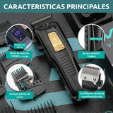 V-651 Máquina Corta Pelo Profesional VGR USB con 8 Peines