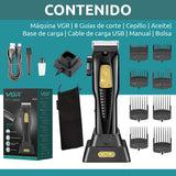 V-651 Máquina Corta Pelo Profesional VGR USB con 8 Peines
