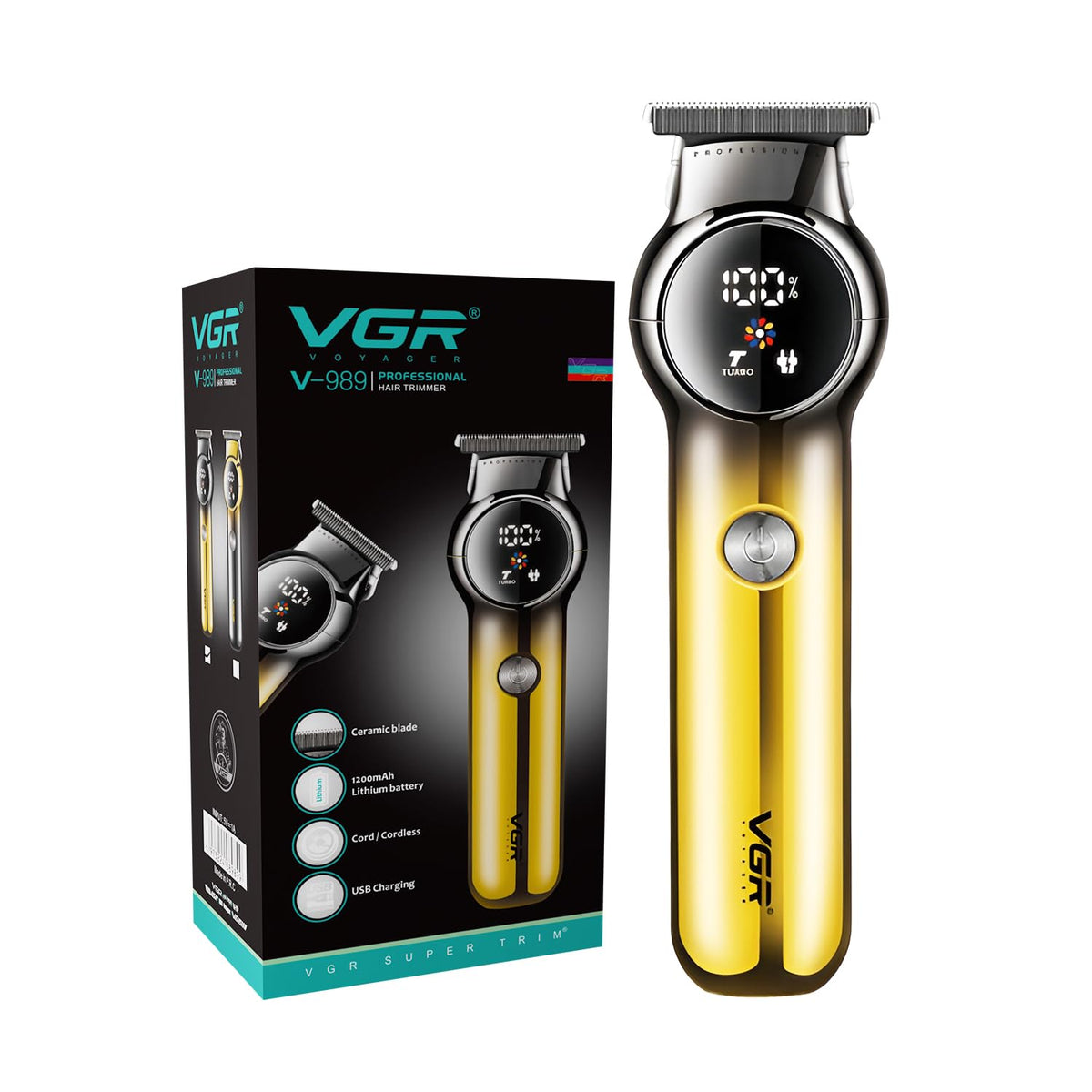 V-989 Rasuradora Profesional VGR de caballero inalámbrica