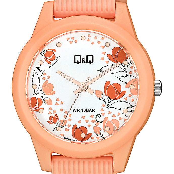 V01A Reloj QQ Análogo para Mujer Correa de Caucho