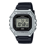 W-218 Casio Reloj Digital Pulsera de Caucho para Hombre y Mujer Illuminator con Cronógrafo