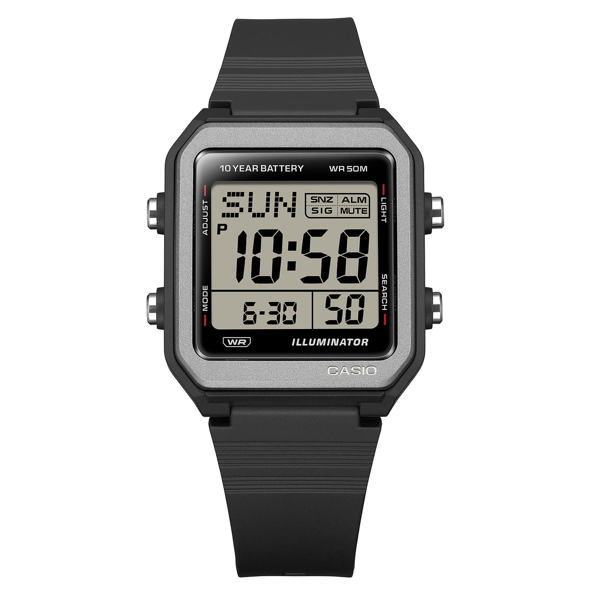 W-221H Reloj Casio unisex correa de caucho digital