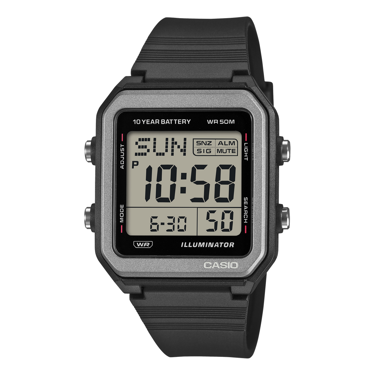 W-221H Reloj Casio unisex correa de caucho digital