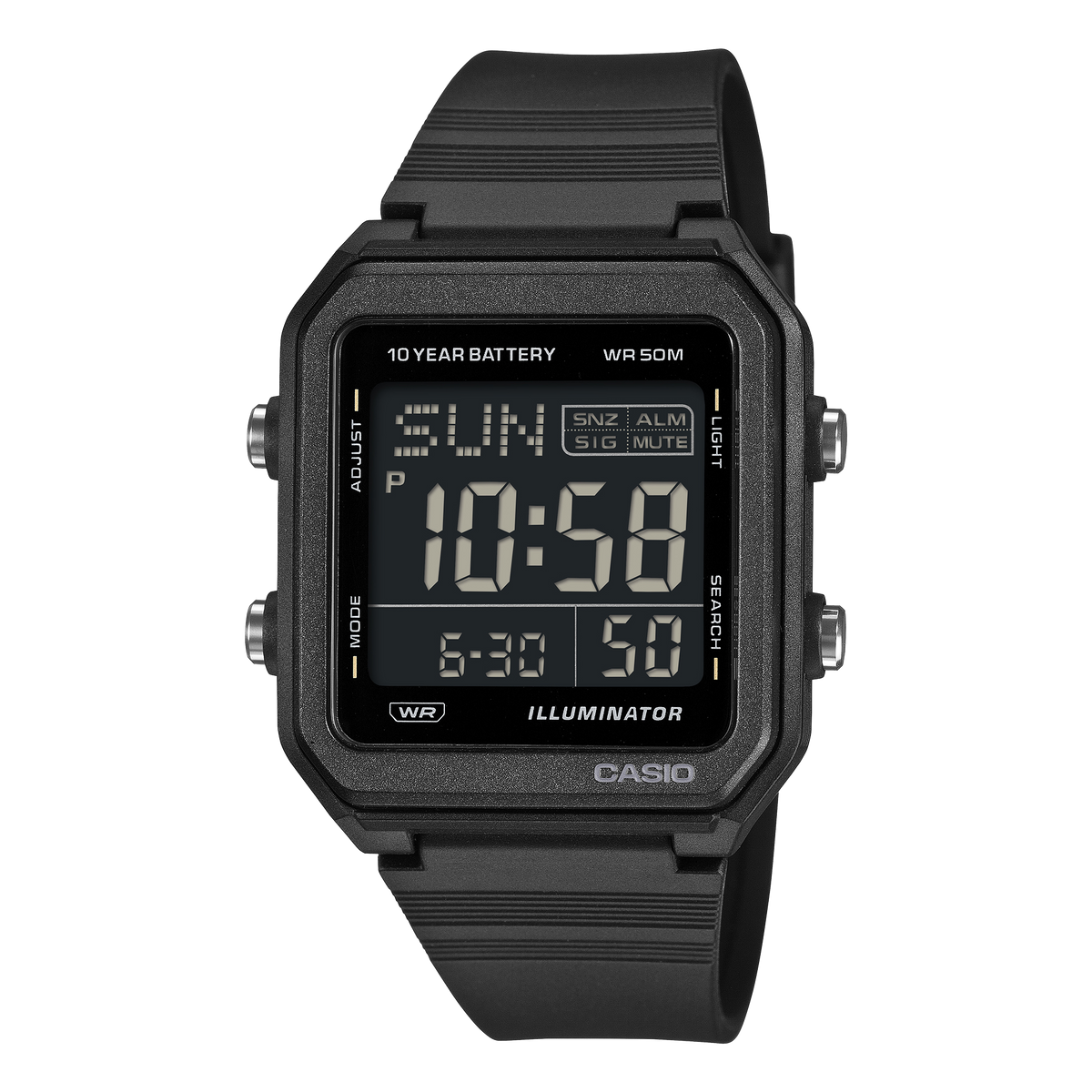 W-221H Reloj Casio unisex correa de caucho digital