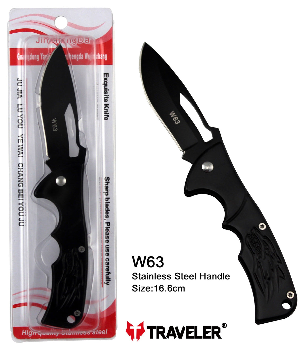 Navaja Marca Traveler Modelo W63 Mango de Acero Inoxidable