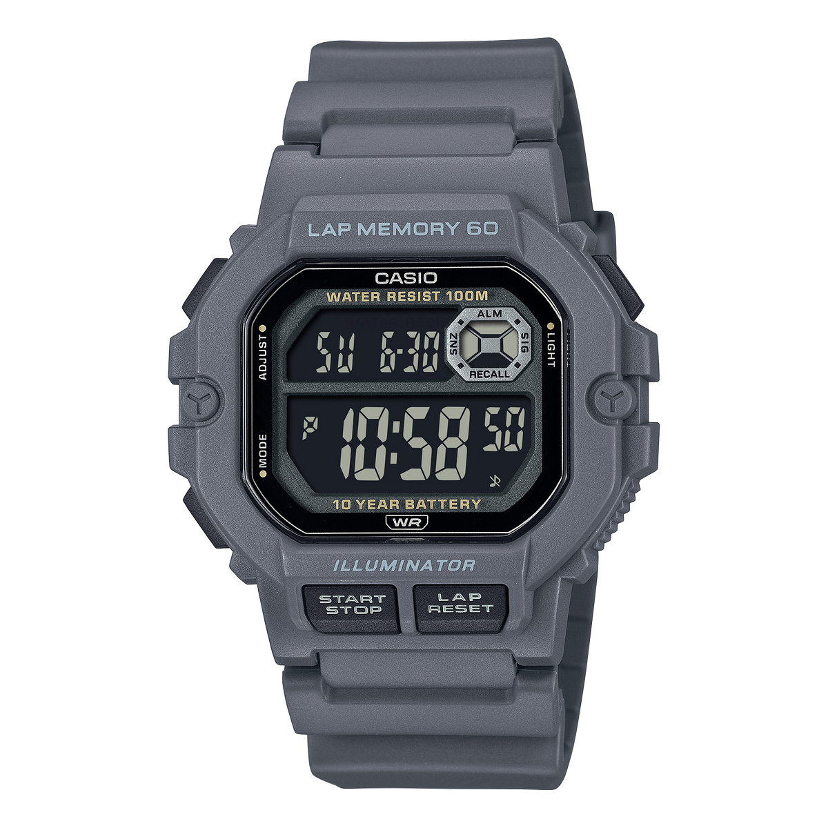 WS-1400H Reloj Casio para caballero pulsera de caucho digital