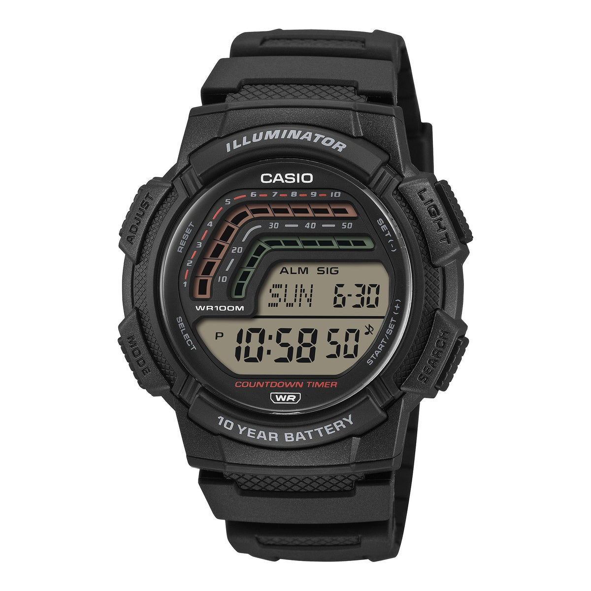 WS-1800 Reloj Casio de hombre correa de resina digital