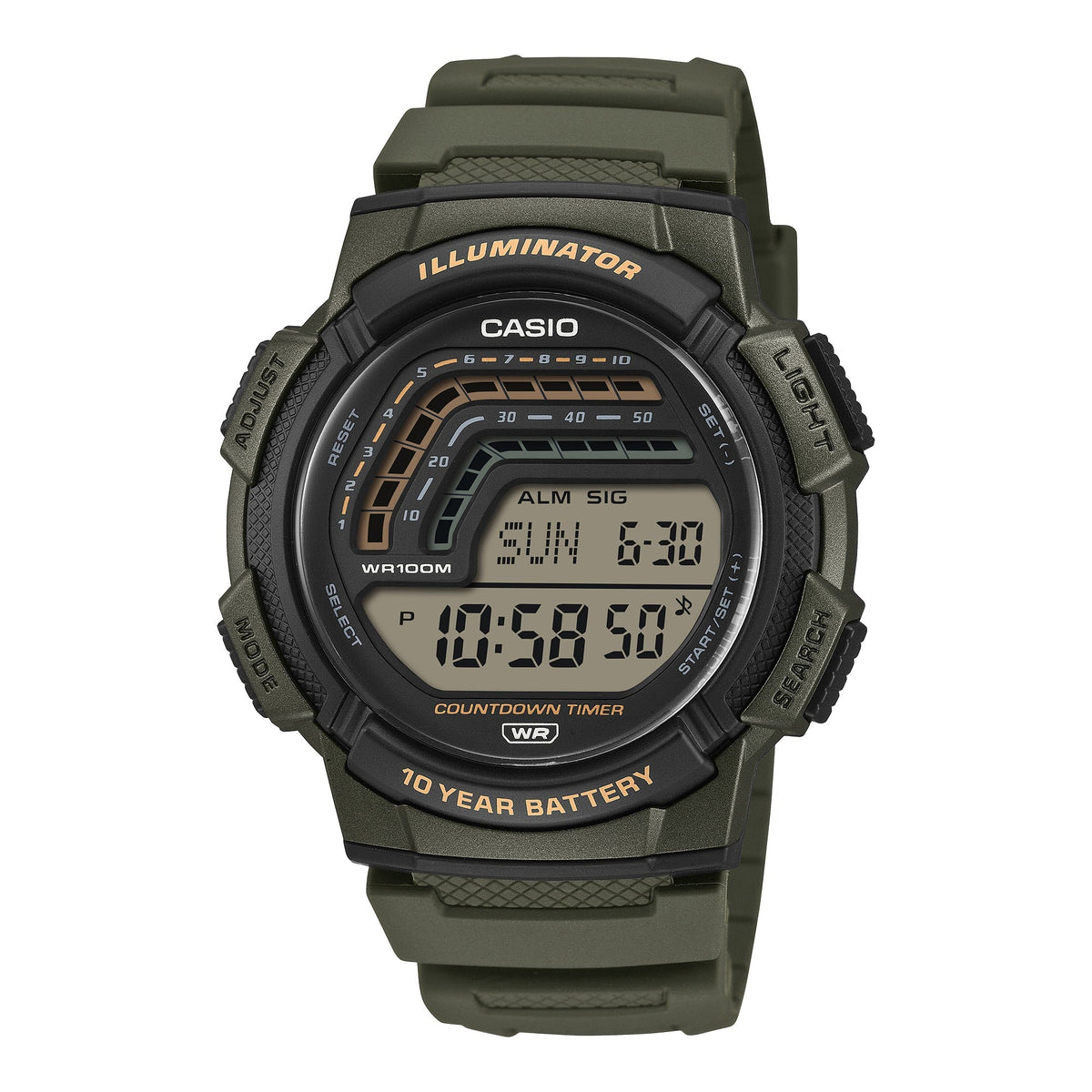 WS-1800 Reloj Casio de hombre correa de resina digital