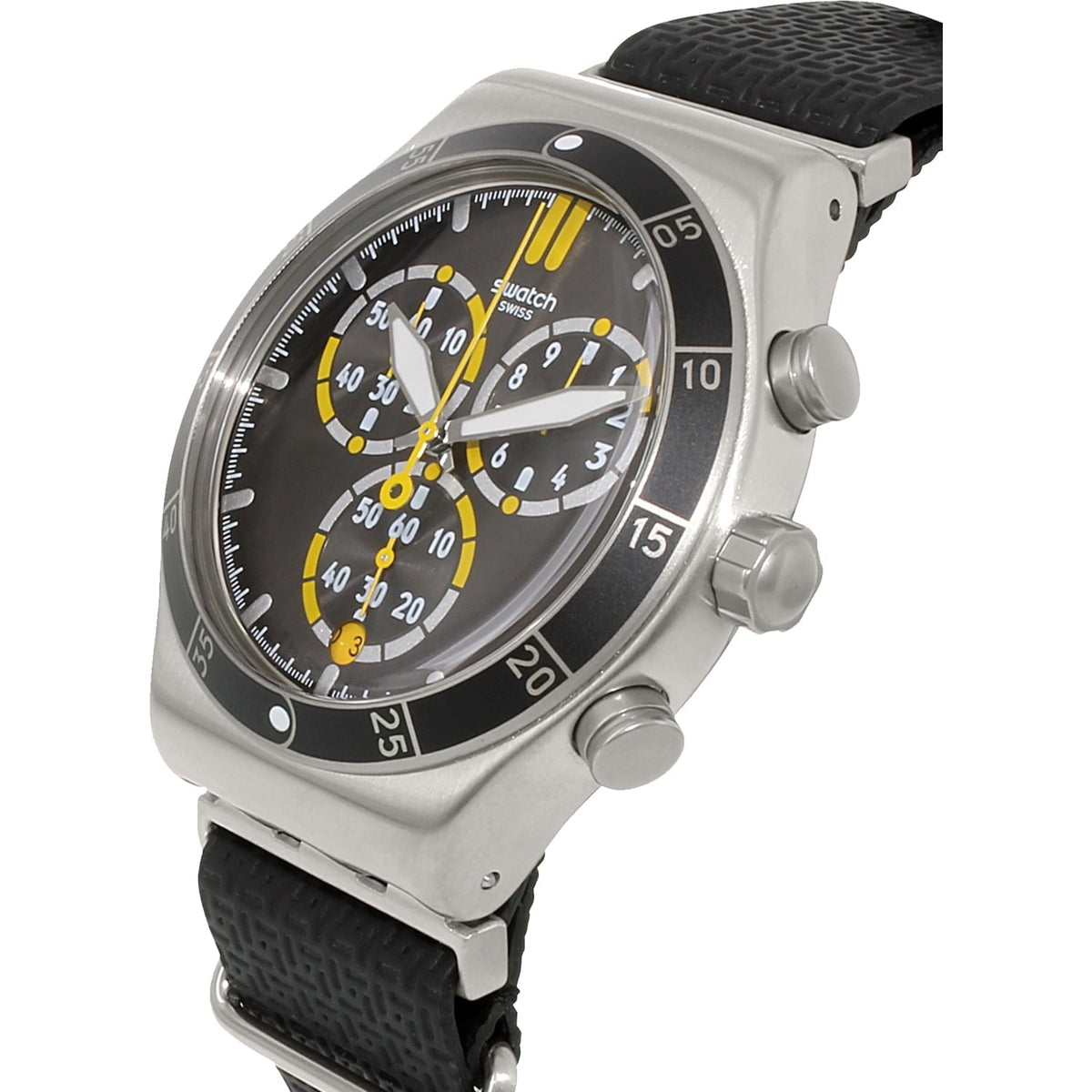 YVS422 Reloj Swatch Orange Teeth de hombre correa de tela