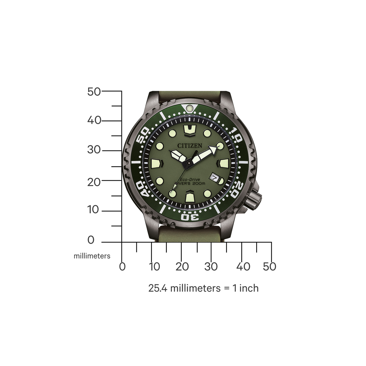 bn0157-11x Reloj Citizen de hombre pulsera de caucho 44 mm