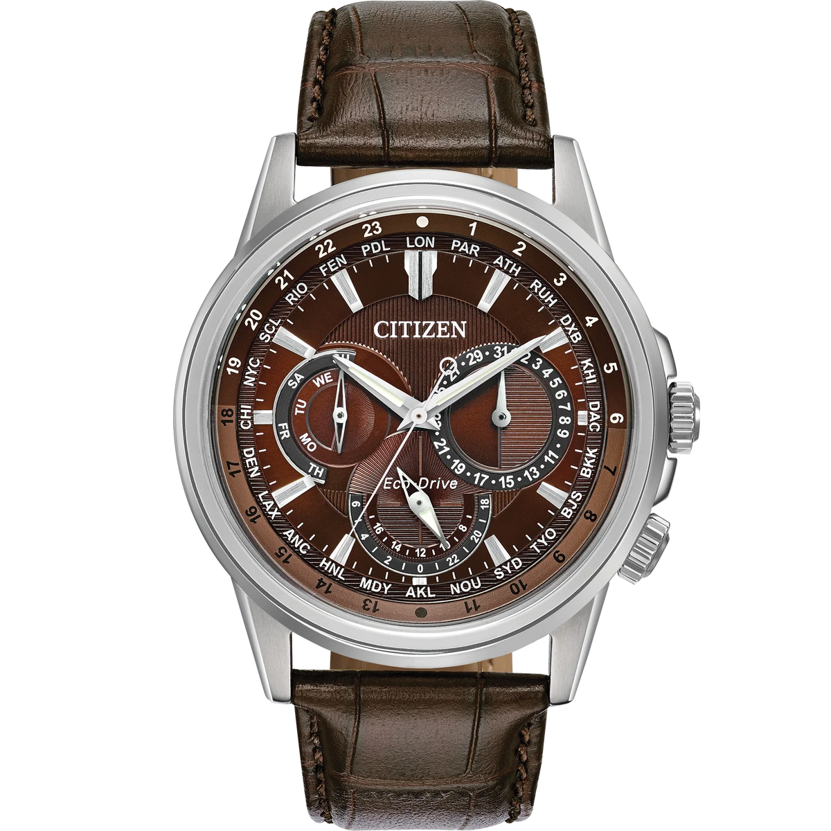 bu2020-29x Reloj Citizen Calendrier de hombre pulsera de piel 44 mm