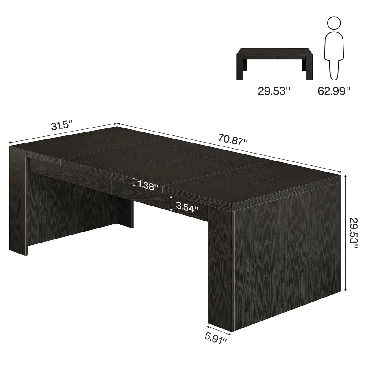 HOGA-SL0147X Mesa Tribesigns MDF color negro