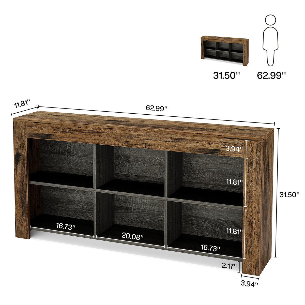 HOGA-JW1123 Mesa de pared Tribesigns de almacenamiento