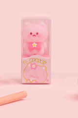 kk-7740 Borrador rosado con conejos Kuki