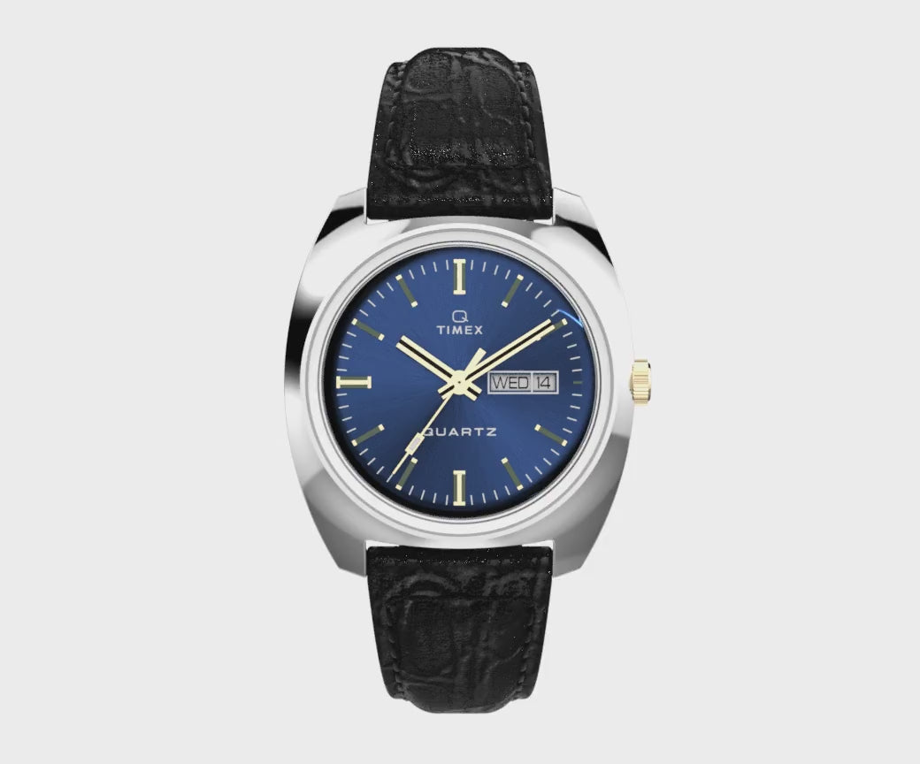 TW2W44800 Reloj Timex Q Day/Date de hombre correa de cuero